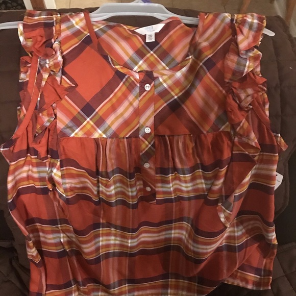 New Time and Tru Women's Ruffle Sleeve Tank Top - Picture 5 of 6